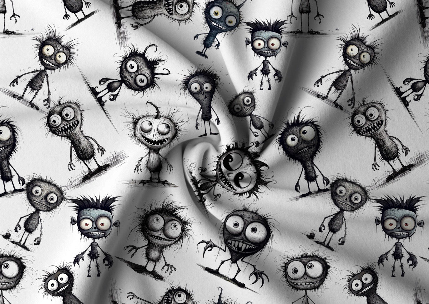 Schwarz weiß Monster Halloween Aktuelle Vorbestellung
